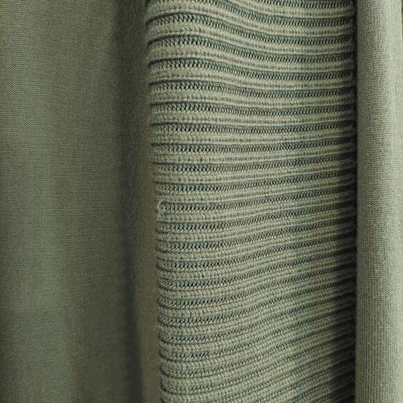 Open Cardigan Ribbed Collar Green Festive Holiday Christmas Grannycore - Picture 3 of 6